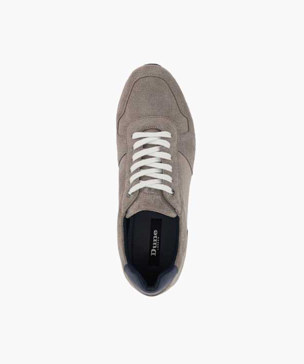 Dune London Toulous - Grey Suede Lace Up Trainers