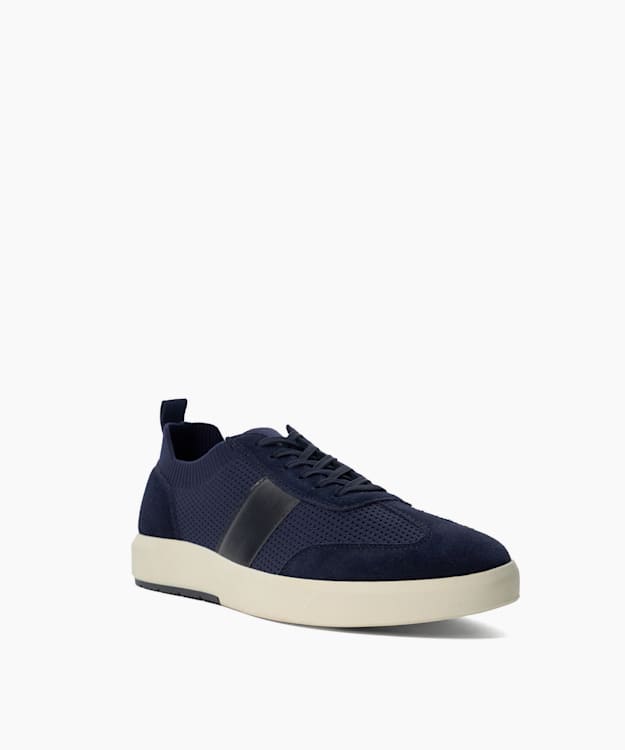 Dune London Trailing - Navy Knitted Lace-up Trainers