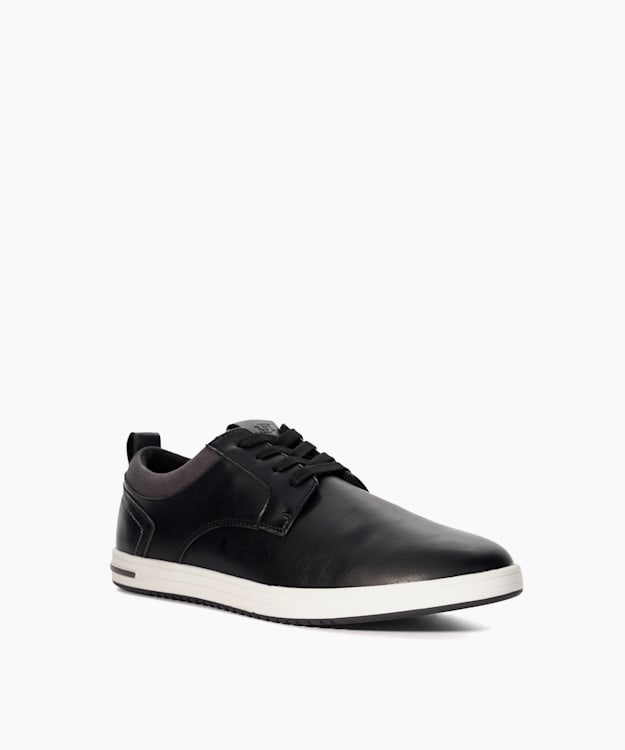 Dune London Travels - Black Lace-Up Trainers