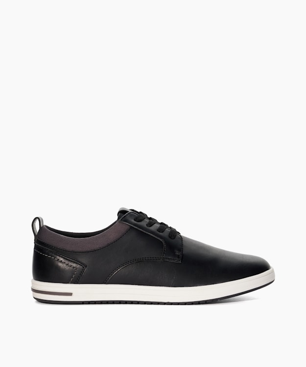dune london Travels - Black Lace-Up Trainers