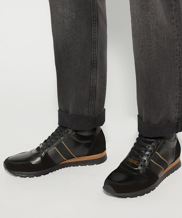 Dune London Treck - Black Lace Up Runner