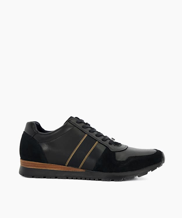 dune london Treck - Black Lace Up Runner