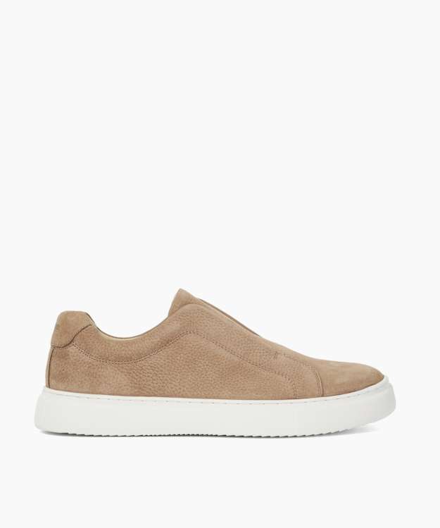 dune london Trev - Taupe Nubuck Round Toe Trainers