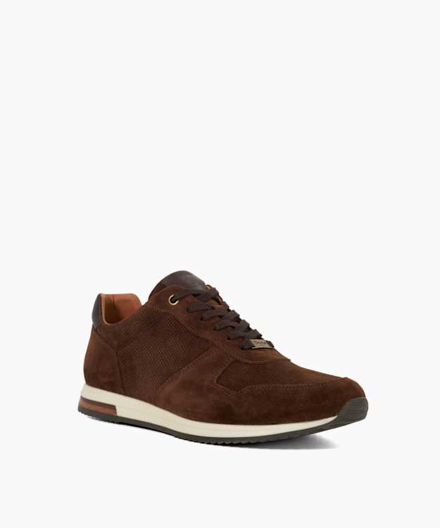 Dune London Trilogy - Brown Lace-Up Runner Trainers