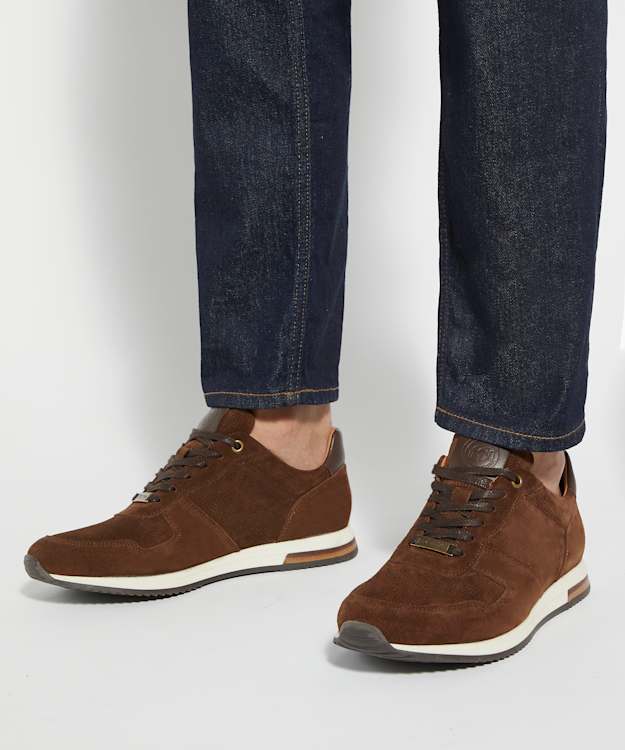 Dune London Trilogy - Brown Lace-Up Runner Trainers