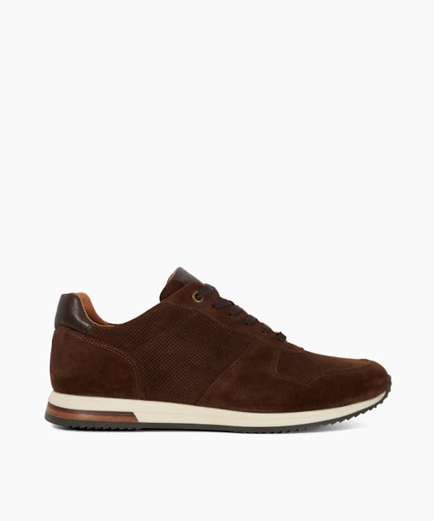 dune london Trilogy - Brown Lace-Up Runner Trainers