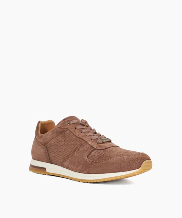 Dune London Trilogy - Taupe Lace-Up Runner Trainers