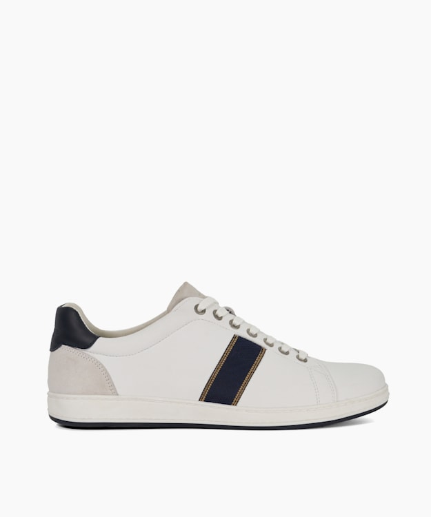 dune london Trint - White Lace-Up Leather Trainers