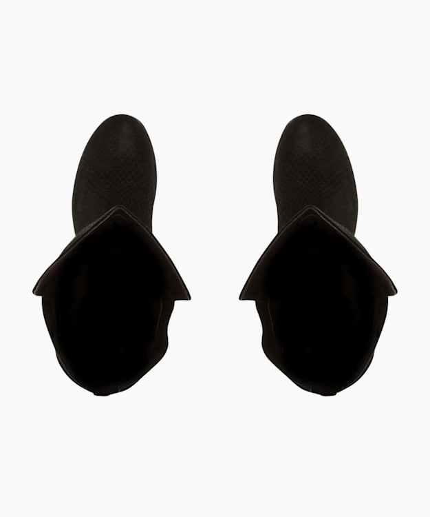 Dune London Trische Luxe - Black Embossed Knee Boots