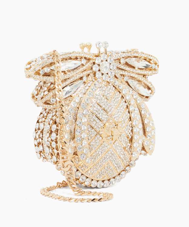 Dune London Eaden - Gold Dune Bug Diamante Embellished Clutch