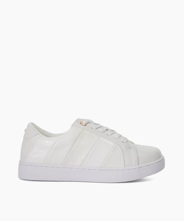 dune london Eilans - White Chunky Flatform Lace Up Trainers