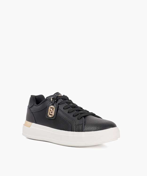 Dune London Ekino - Black Charm Detail Lace Up Trainers