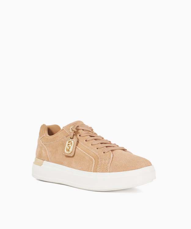 Dune London Ekino - Camel Charm Detail Lace Up Trainers