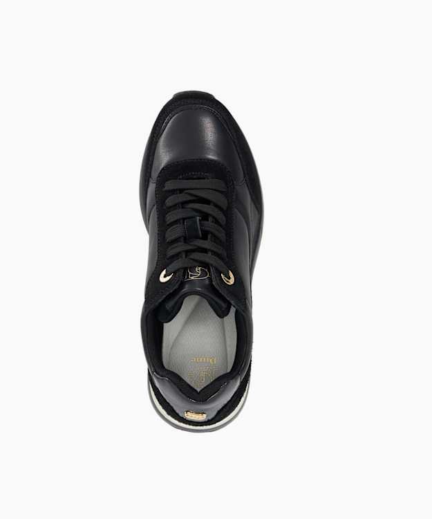 Dune London Elatie - Black Wedge Heel Lace Up Trainers
