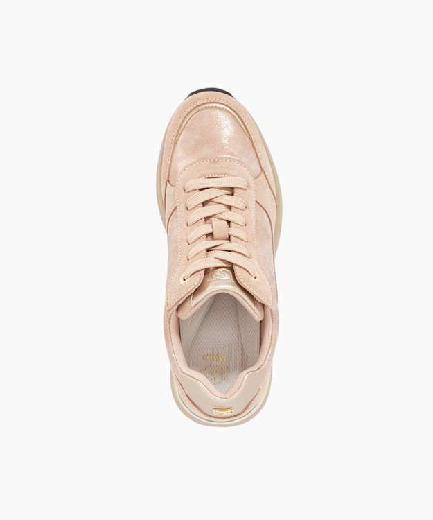 Dune London Elatie - Pink Wedge Heel Lace Up Trainers