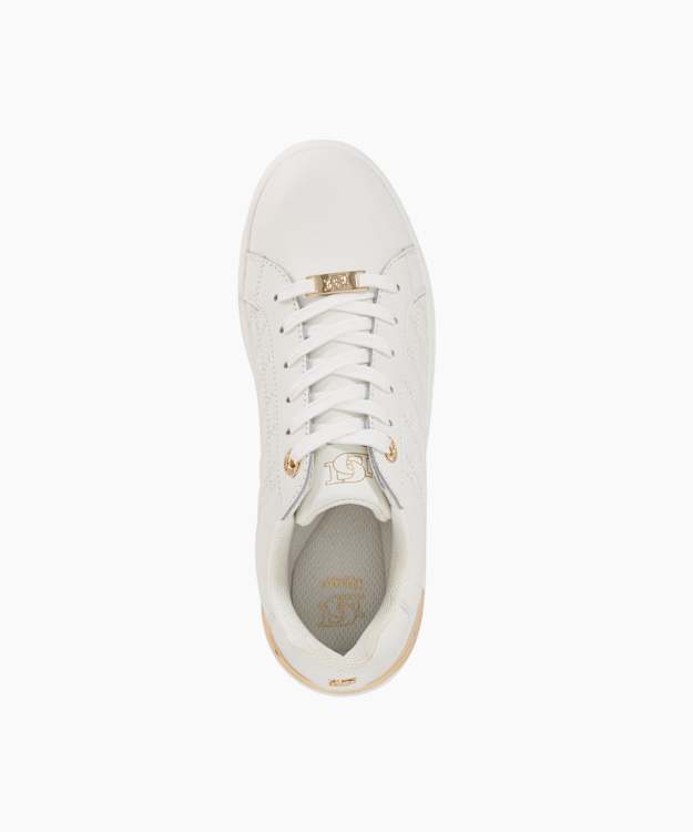 Dune London Elba - White Quilted Side Chunky Lace Up Trainers