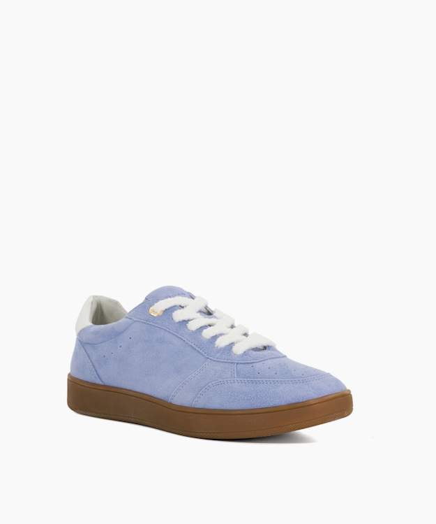 Dune London Electrolite - Blue Suede Lace-Up Trainers