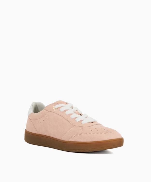 Dune London Electrolite - Coral Suede Lace-Up Trainers