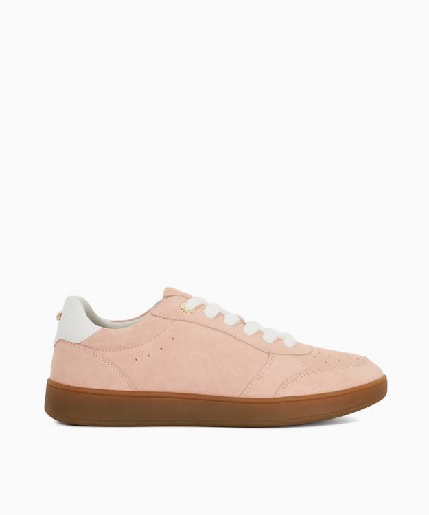 dune london Electrolite - Coral Suede Lace-Up Trainers