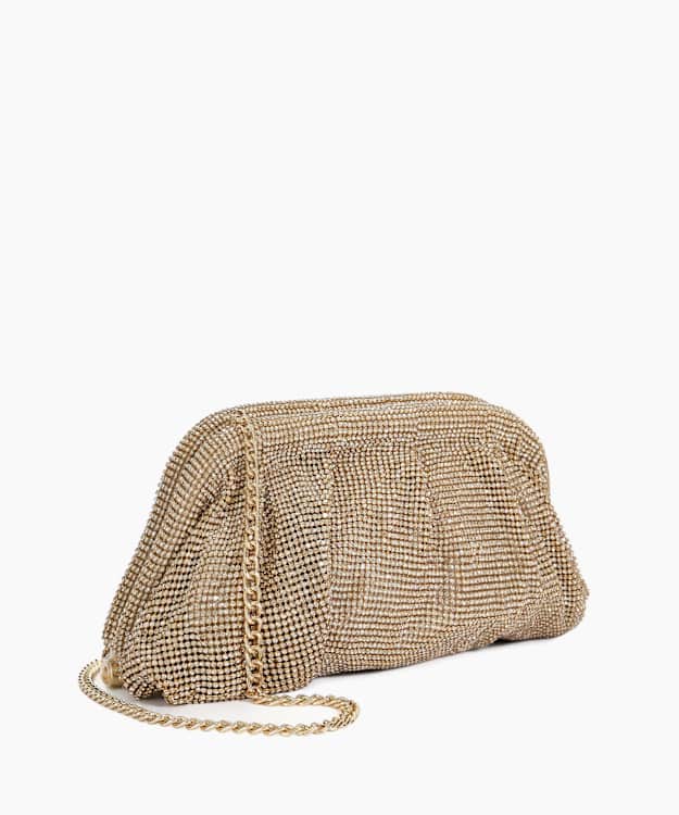 Dune London Elegent - Gold Embellished Mesh Clutch Bag