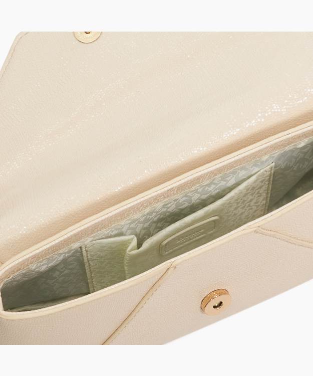 Dune London Elissiaos - Ecru Croc Effect Handheld Clutch Bag