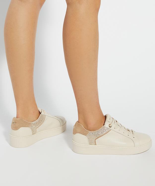 Dune London Elli - Cream Lace Up Chunky Flatform Trainers