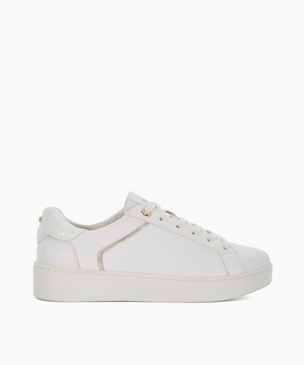 dune london Elli - White Lace Up Chunky Flatform Trainers