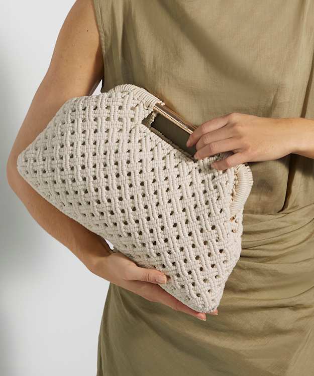 Dune London Elsabeth - Cream Raffia Bag With Gold Handles