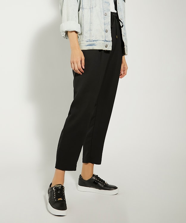 Dune London Elysium - Black Reptile-Effect-Panel Leather Trainers