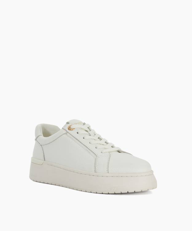 Dune London Emeelia - White Chunky Cupsole Cleated Trainers