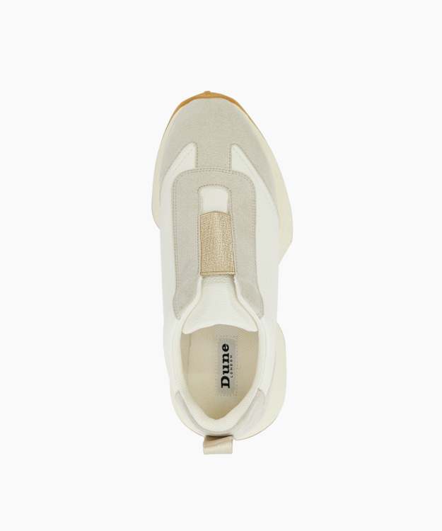 Dune London Emilina - White Pull On Wedge Heel Trainers