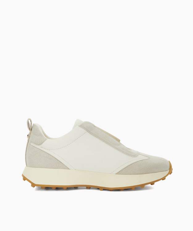 dune london Emilina - White Pull On Wedge Heel Trainers
