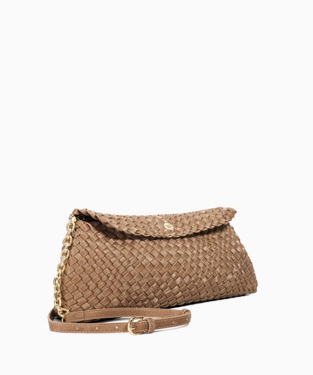 Dune London Encourage - Bronze Woven Clutch With Cross Body Strap