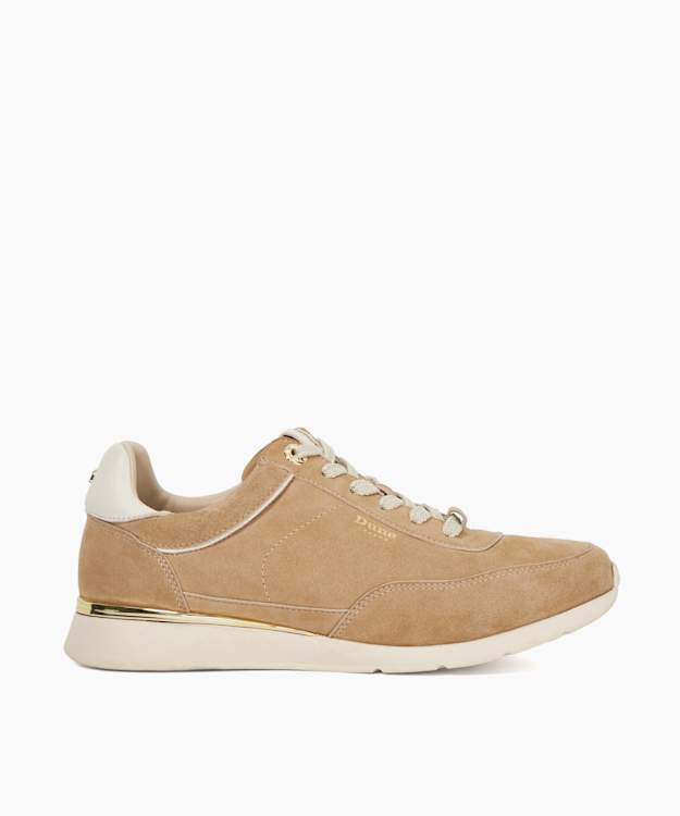 dune london Entitle - Sand Sand Leather Lace-Up Runner