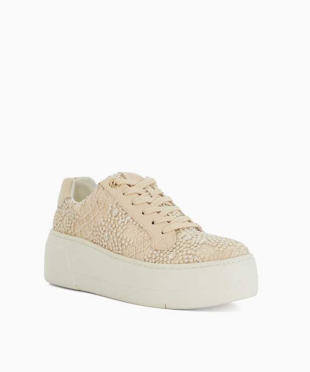 Dune London Episode - Blush Lace Up Flatform Trainers