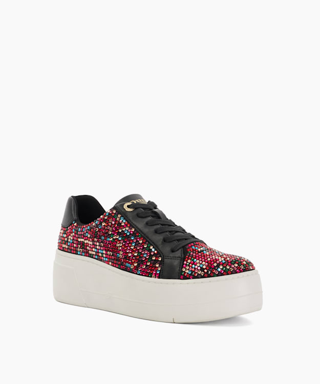 Dune London Episode - Multi Lace Up Flatform Trainers
