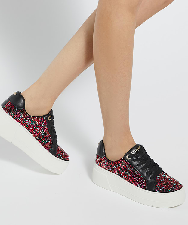 Dune London Episode - Multi Lace Up Flatform Trainers