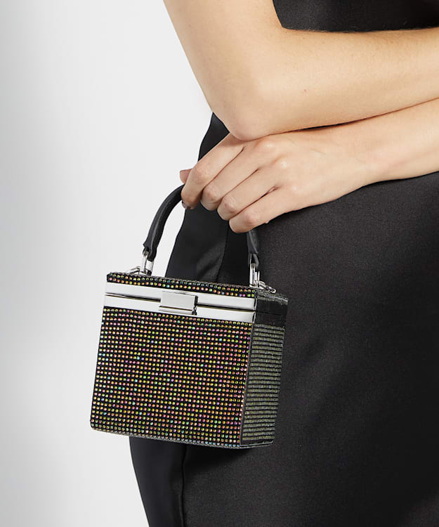 Dune London Everlong - Black Structured Evening Micro Box Bag