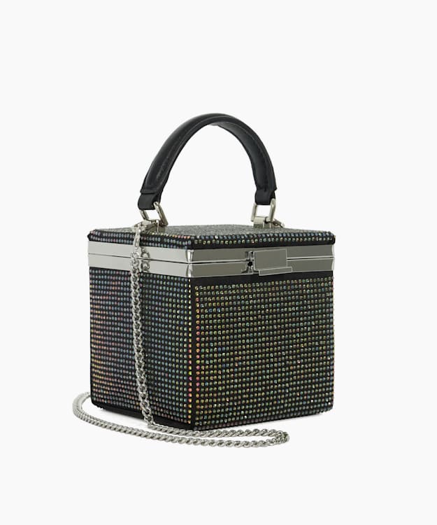 Dune London Everlong - Black Structured Evening Micro Box Bag