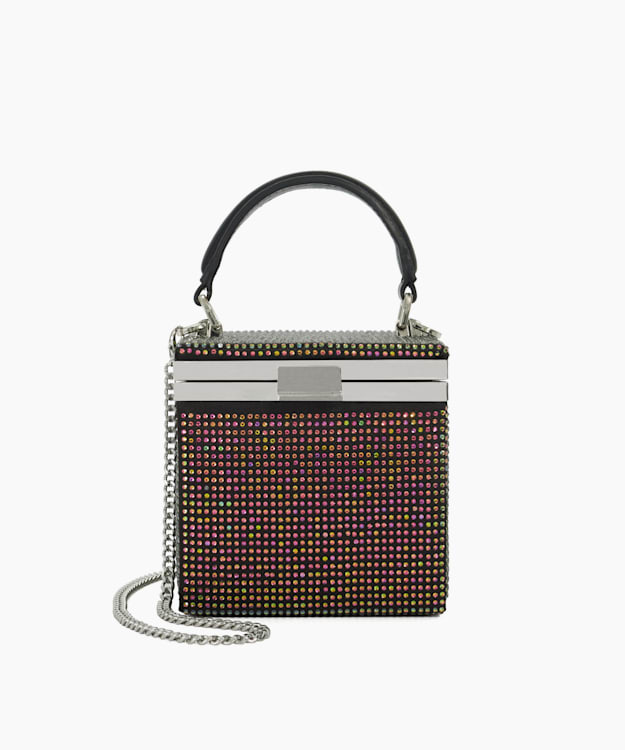 dune london Everlong - Black Structured Evening Micro Box Bag