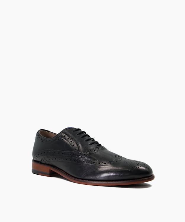 Dune London Fellbeck 1 - Black Smart Leather Oxford Brogues