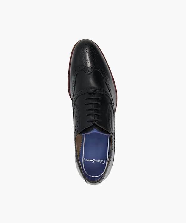 Dune London Fellbeck 1 - Black Smart Leather Oxford Brogues