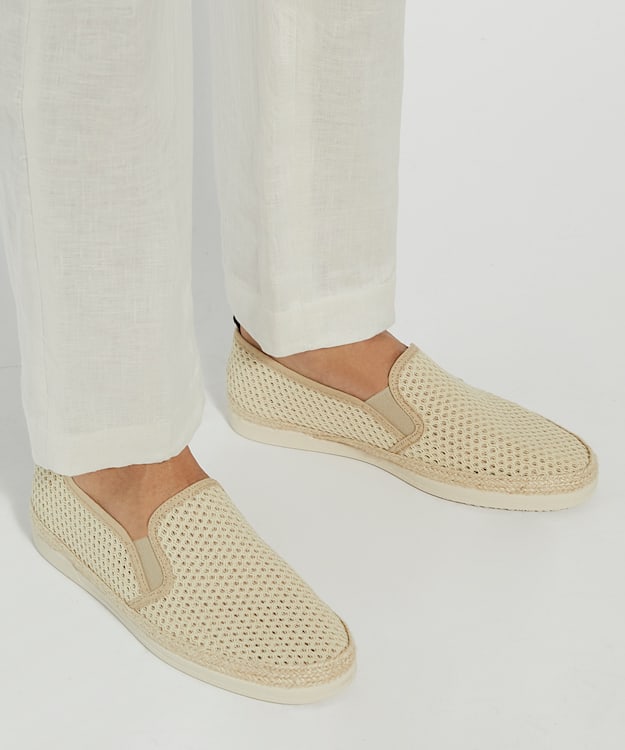 Dune London Fisherr - Beige Perforated Casual Espadrilles