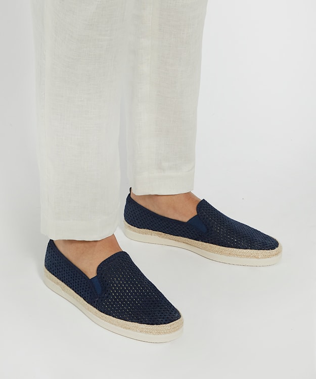 Dune London Fisherr - Navy Perforated Casual Espadrilles