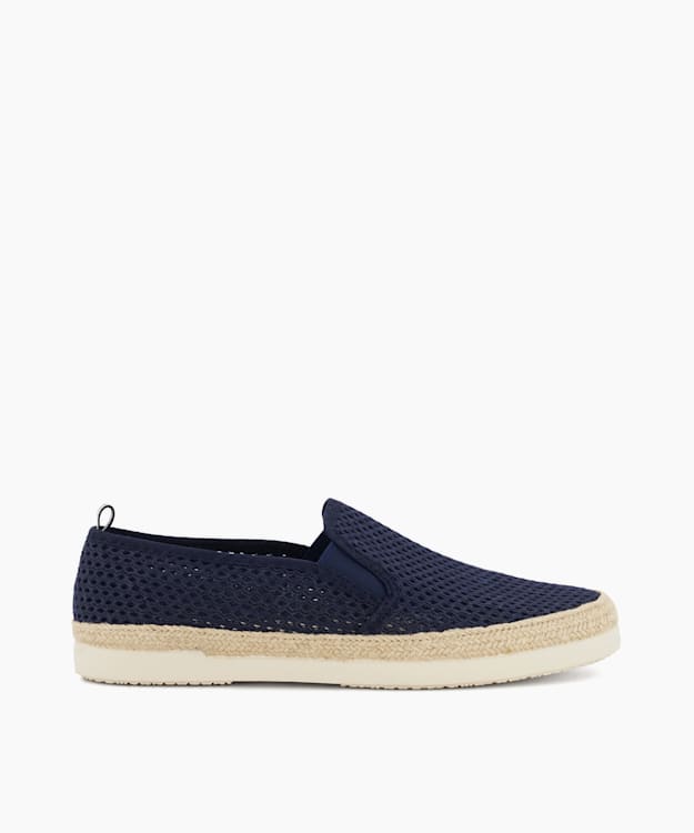 dune london Fisherr - Navy Perforated Casual Espadrilles