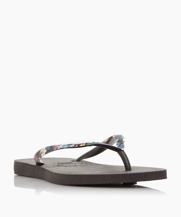 dune london Floral Flip Flops - Black Havaianas Floral Flip Flops