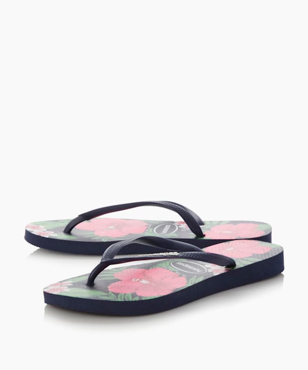 Dune London Floral Flip Flops - Navy Havaianas Slim Floral Print Flip Flops