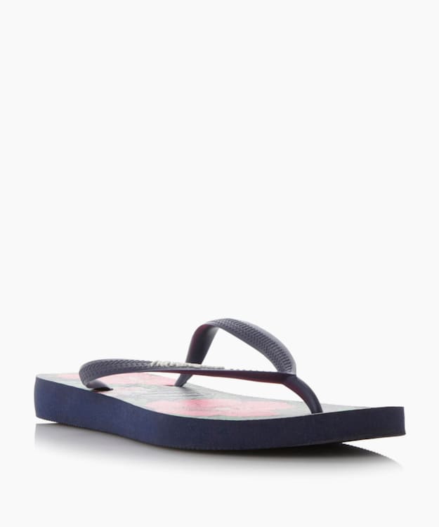 dune london Floral Flip Flops - Navy Havaianas Slim Floral Print Flip Flops