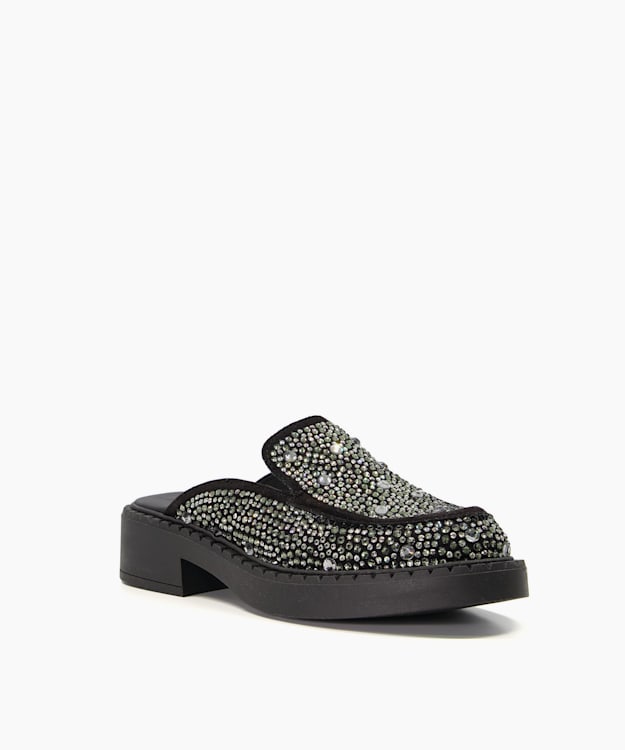 Dune London Galaktic - Black Suede Hot-Stone Slip-on Loafers