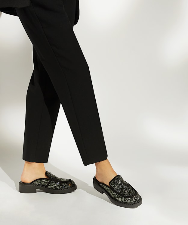 Dune London Galaktic - Black Suede Hot-Stone Slip-on Loafers